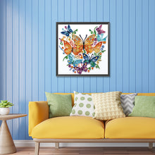 Load image into Gallery viewer, Diamond Painting - Partial Special Shaped - Flowers and butterflies paper painting (30*30CM)
