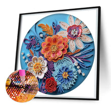 Load image into Gallery viewer, Diamond Painting - Partial Special Shaped - Blue flower quill paper painting (30*30CM)
