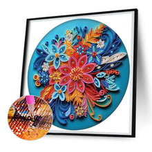 Load image into Gallery viewer, Diamond Painting - Partial Special Shaped - Blue flower quill paper painting (30*30CM)
