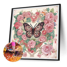 Load image into Gallery viewer, Diamond Painting - Partial Special Shaped - love butterfly rose (30*30CM)
