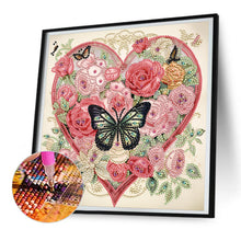 Load image into Gallery viewer, Diamond Painting - Partial Special Shaped - love butterfly rose (30*30CM)
