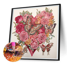 Load image into Gallery viewer, Diamond Painting - Partial Special Shaped - love butterfly rose (30*30CM)
