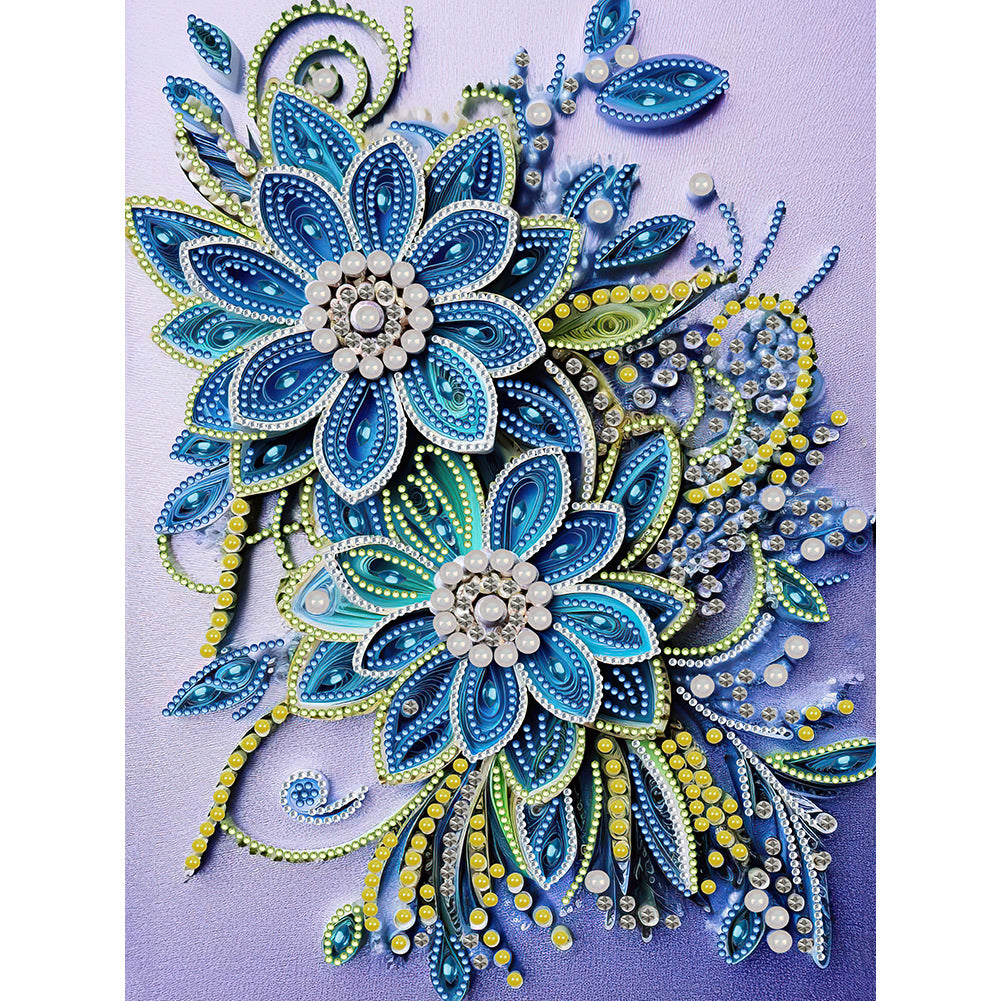 Diamond Painting - Partial Special Shaped - Flower quill painting (30*40CM)