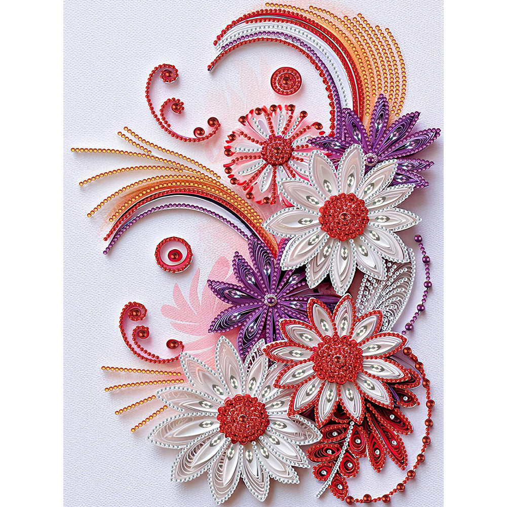 Diamond Painting - Partial Special Shaped - Flower quill painting (30*40CM)