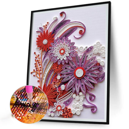 Diamond Painting - Partial Special Shaped - Flower quill painting (30*40CM)