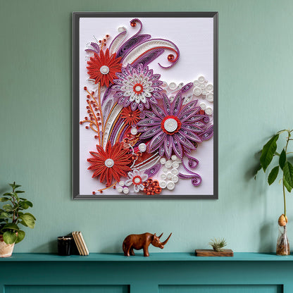 Diamond Painting - Partial Special Shaped - Flower quill painting (30*40CM)