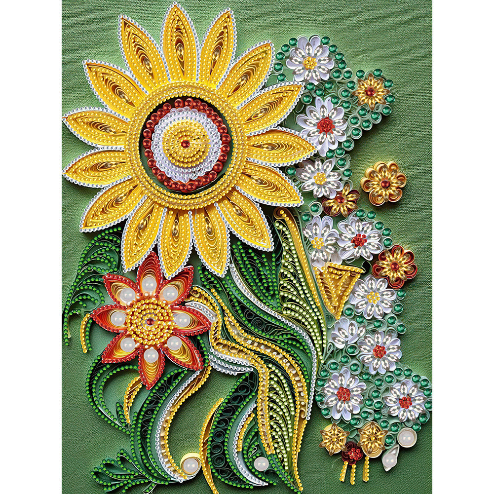 Diamond Painting - Partial Special Shaped - Flower quill painting (30*40CM)