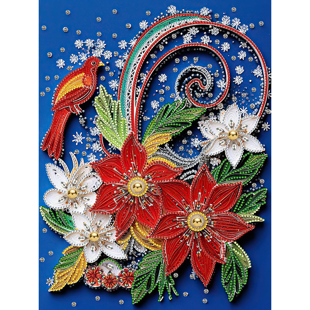 Diamond Painting - Partial Special Shaped - Flower quill painting (30*40CM)
