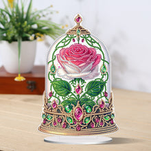 Load image into Gallery viewer, Special Shape Rose Crystal Box Desktop 5D Diamond Painting Art (Pink White)
