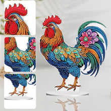 Load image into Gallery viewer, Handmade Rooster Acrylic Special Shape Desktop Diamond Painting Art Office Decor
