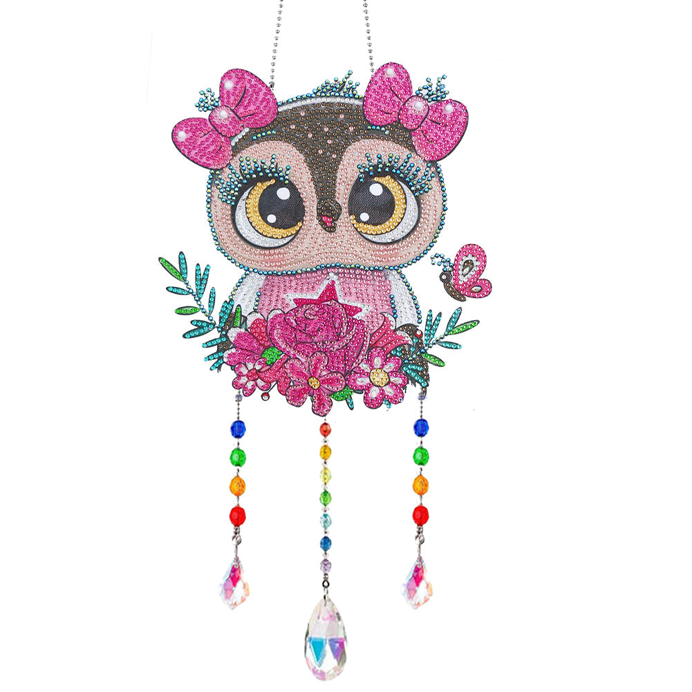 Animal Wind Chimes Crystal Diamond Painting Ornaments for Home Wall Art Decor