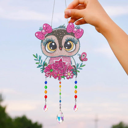 Animal Wind Chimes Crystal Diamond Painting Ornaments for Home Wall Art Decor