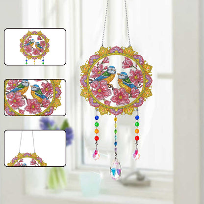 Animal Wind Chimes Crystal Diamond Painting Ornaments for Home Wall Art Decor