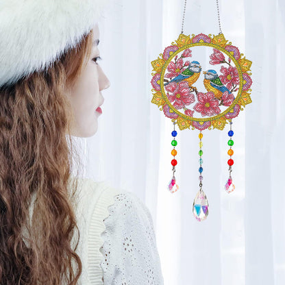 Animal Wind Chimes Crystal Diamond Painting Ornaments for Home Wall Art Decor