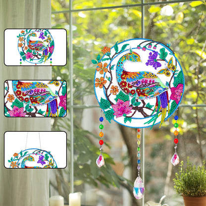 Animal Wind Chimes Crystal Diamond Painting Ornaments for Home Wall Office Decor
