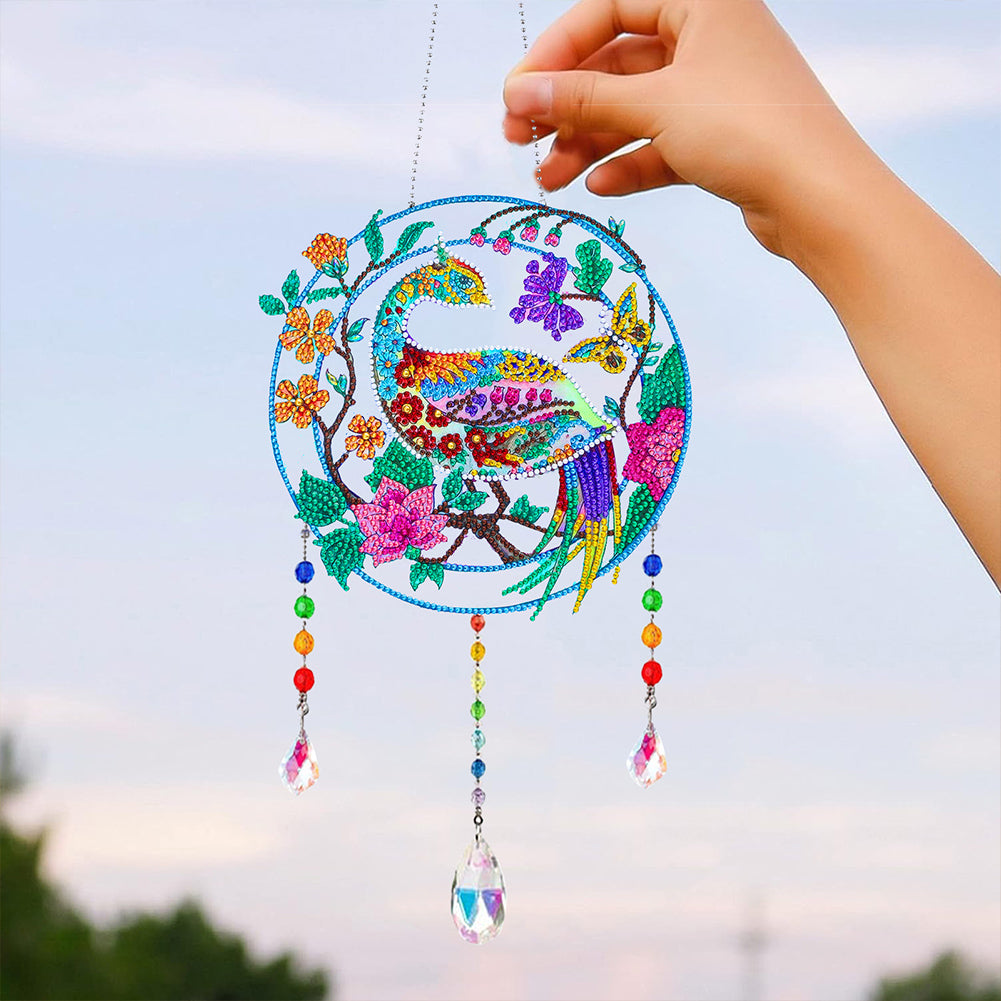 Animal Wind Chimes Crystal Diamond Painting Ornaments for Home Wall Office Decor