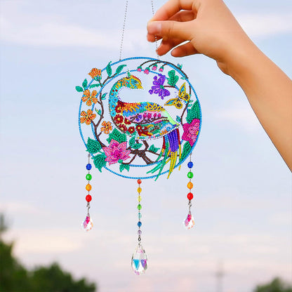 Animal Wind Chimes Crystal Diamond Painting Ornaments for Home Wall Office Decor