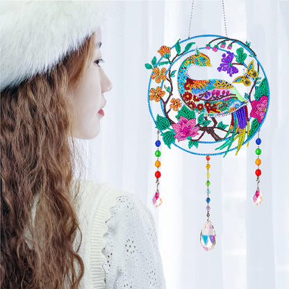 Animal Wind Chimes Crystal Diamond Painting Ornaments for Home Wall Office Decor