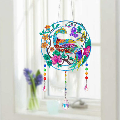 Animal Wind Chimes Crystal Diamond Painting Ornaments for Home Wall Office Decor