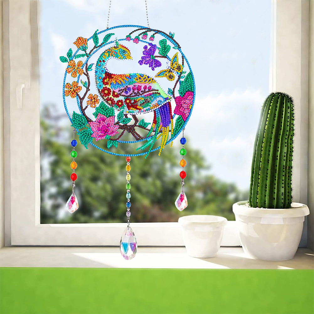 Animal Wind Chimes Crystal Diamond Painting Ornaments for Home Wall Office Decor