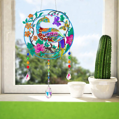 Animal Wind Chimes Crystal Diamond Painting Ornaments for Home Wall Office Decor