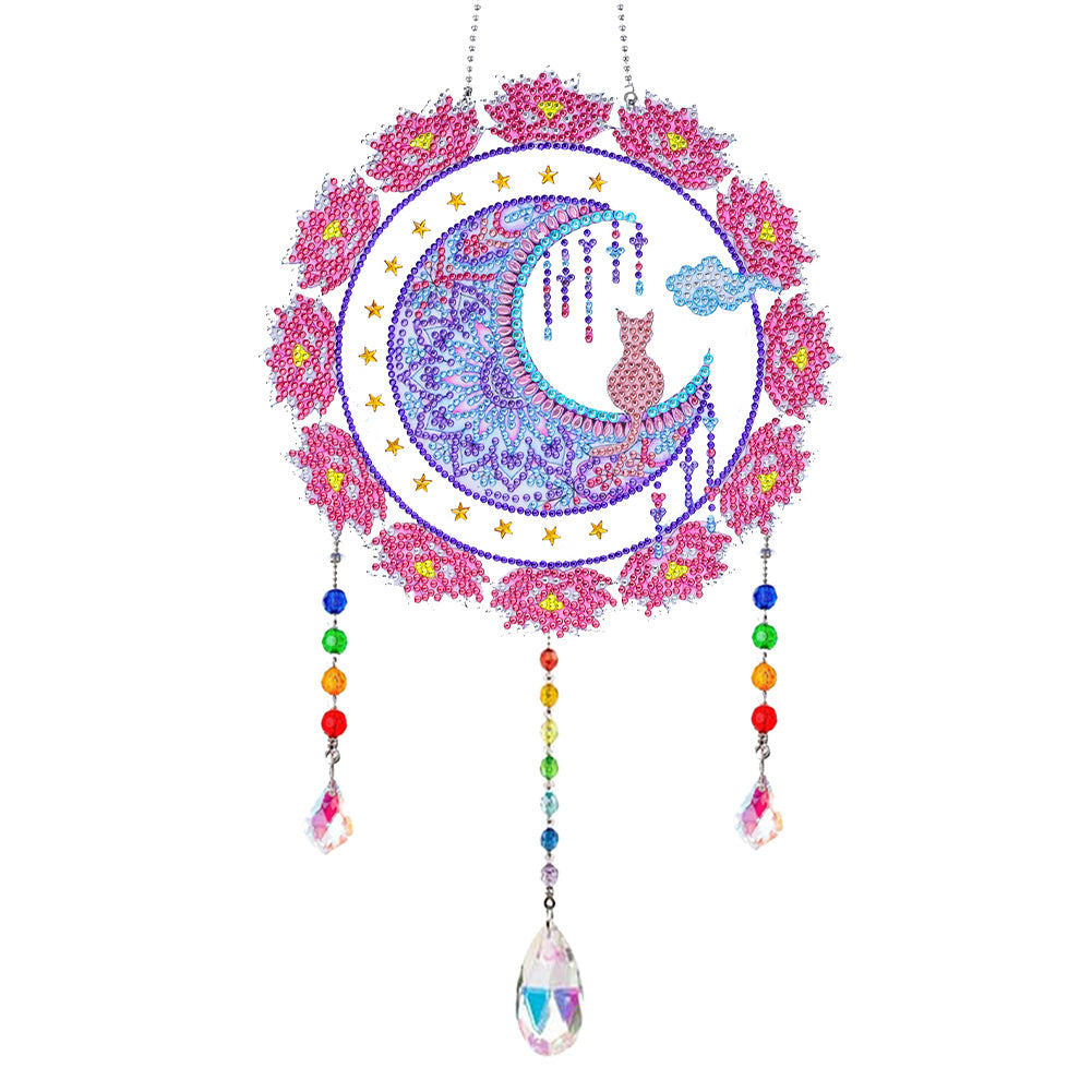 Animal Wind Chimes Crystal Diamond Painting Ornaments for Home Wall Office Decor