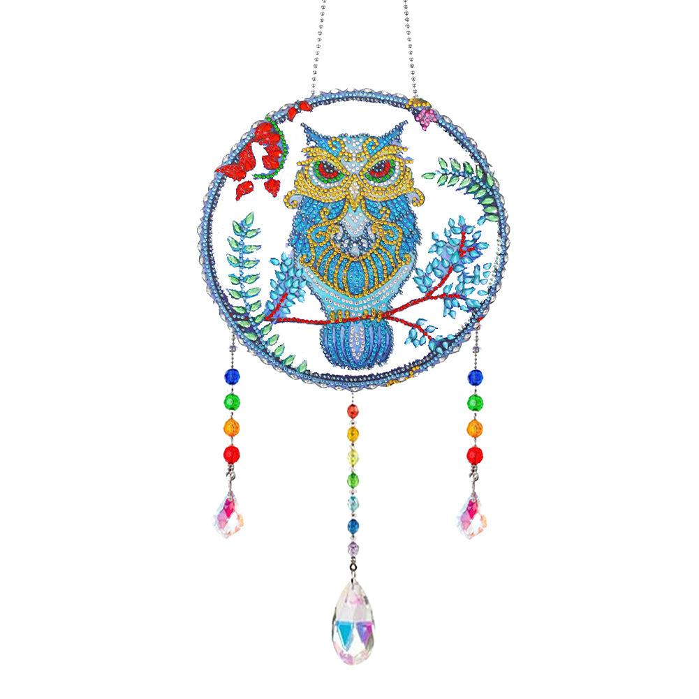 Animal Wind Chimes Crystal Diamond Painting Ornaments for Home Wall Office Decor