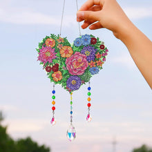 Load image into Gallery viewer, Flower Wind Chimes Diamond Crystal Painting Ornaments Handmade Home Wall Decor
