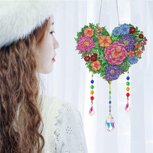 Load image into Gallery viewer, Flower Wind Chimes Diamond Crystal Painting Ornaments Handmade Home Wall Decor
