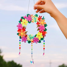 Load image into Gallery viewer, Flower Wind Chimes Diamond Crystal Painting Ornaments Handmade Home Wall Decor
