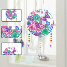 Load image into Gallery viewer, Flower Wind Chimes Diamond Crystal Painting Ornaments Handmade Home Wall Decor
