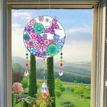 Load image into Gallery viewer, Flower Wind Chimes Diamond Crystal Painting Ornaments Handmade Home Wall Decor
