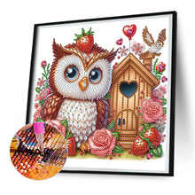 Load image into Gallery viewer, Diamond Painting - Partial Special Shaped - rose owl house (30*30CM)
