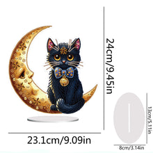 Load image into Gallery viewer, Special Shaped Cat on Moon Desktop Diamond Painting for Adult Home Office Decor
