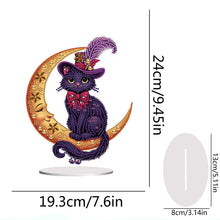 Load image into Gallery viewer, Special Shaped Cat on Moon Desktop Diamond Painting for Adult Home Office Decor
