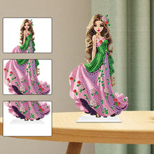 Load image into Gallery viewer, Special Shaped Woman With Flowers 5D Desktop Diamond Painting Art Office Decor
