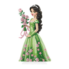 Load image into Gallery viewer, Special Shaped Woman With Flowers 5D Desktop Diamond Painting Art Office Decor
