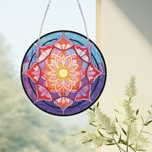 Load image into Gallery viewer, Acrylic Single-Side 5D Mandala Flower Diamond Painting Dots Pendant Window Decor

