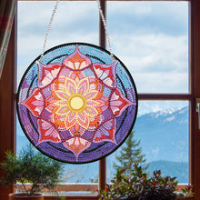 Load image into Gallery viewer, Acrylic Single-Side 5D Mandala Flower Diamond Painting Dots Pendant Window Decor
