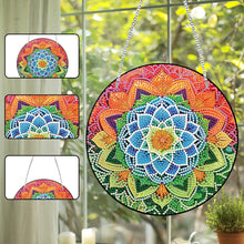 Load image into Gallery viewer, Acrylic Single-Side 5D Mandala Flower Diamond Painting Dots Pendant Window Decor
