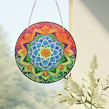 Load image into Gallery viewer, Acrylic Single-Side 5D Mandala Flower Diamond Painting Dots Pendant Window Decor
