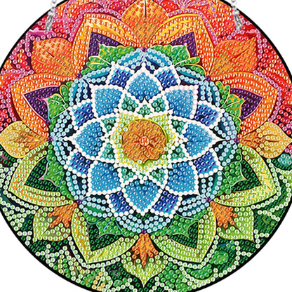 Acrylic Single-Side 5D Mandala Flower Diamond Painting Dots Pendant Window Decor