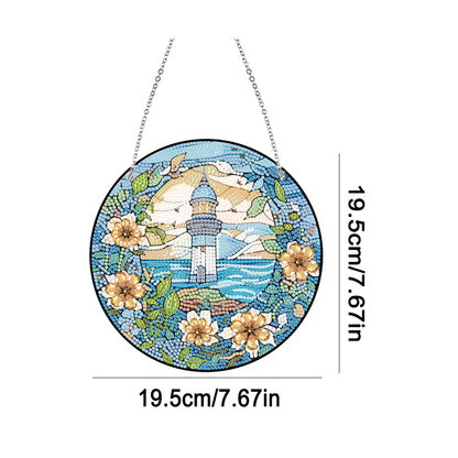 Lighthouse Rose Lupine Safflower Pineapple Bees Diamond Painting Hanging Pendant