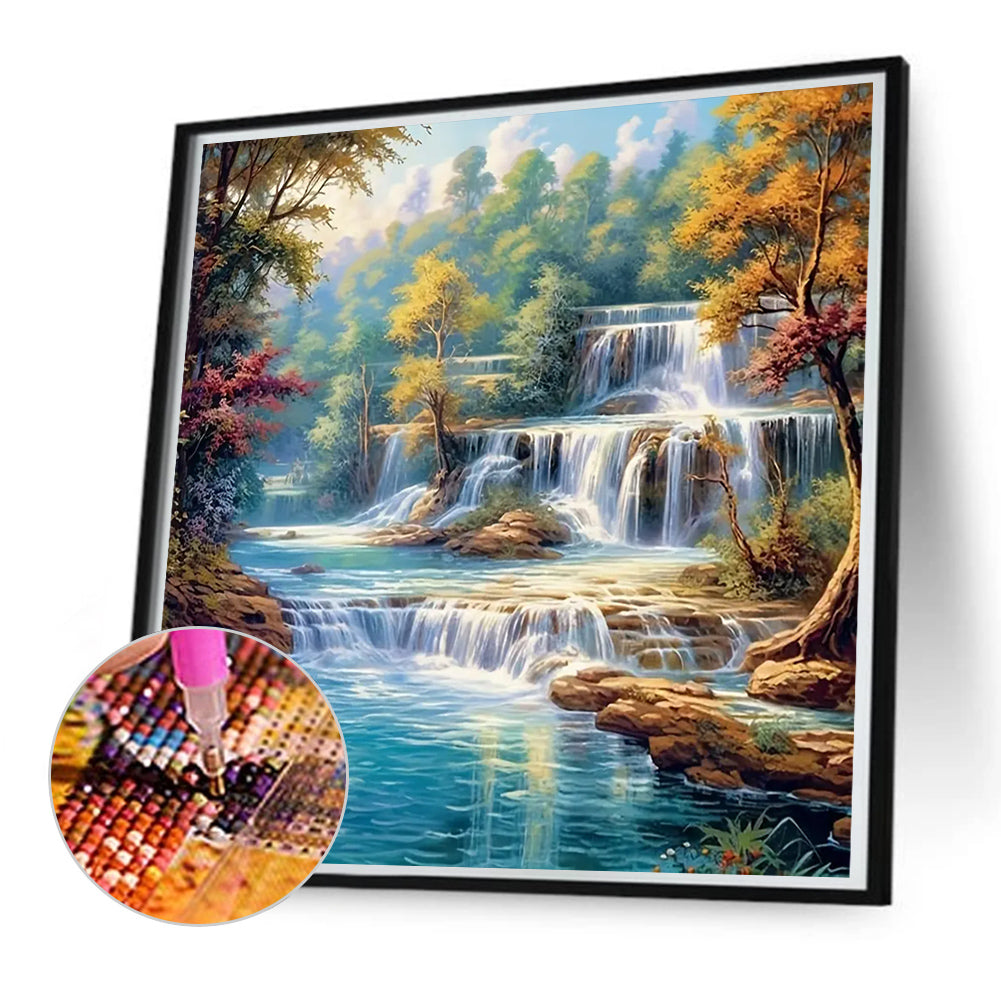 Diamond Painting - Full Round - Mountains and flowing water (50*50CM)