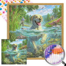 Load image into Gallery viewer, AB Diamond Painting - Full Round - Labrador dog swimming (40*40CM)
