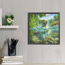 Load image into Gallery viewer, AB Diamond Painting - Full Round - Labrador dog swimming (40*40CM)
