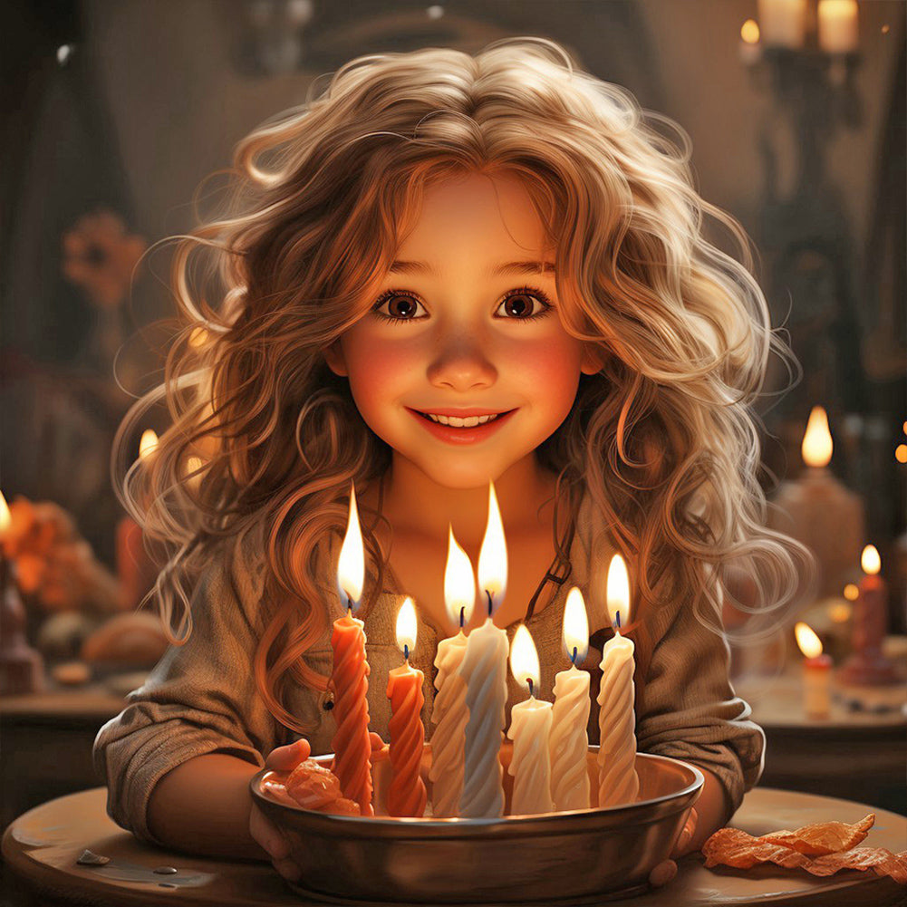 Diamond Painting - Full Round - Cake little girl (40*40CM)