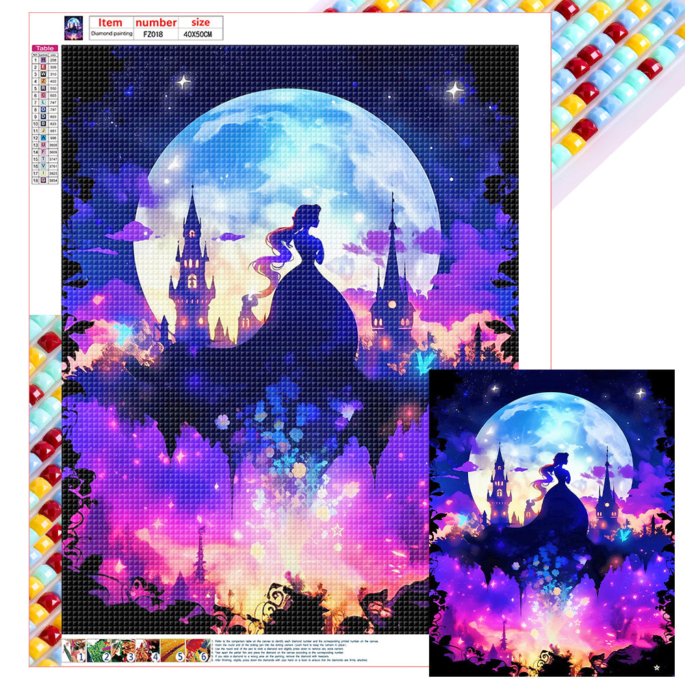 Diamond Painting - Full Square - disney princess silhouette (40*50CM)