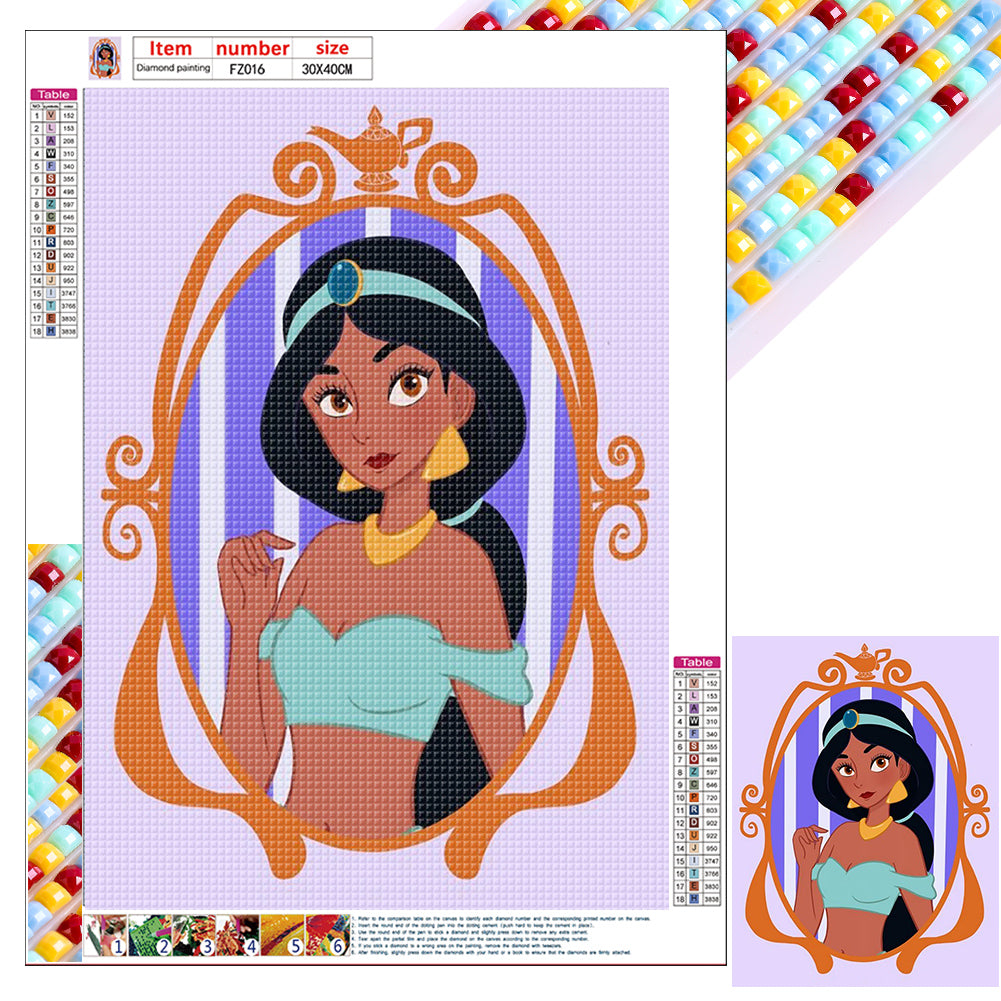 Diamond Painting - Full Square - Disney Princess-Princess Jasmine (30*40CM)