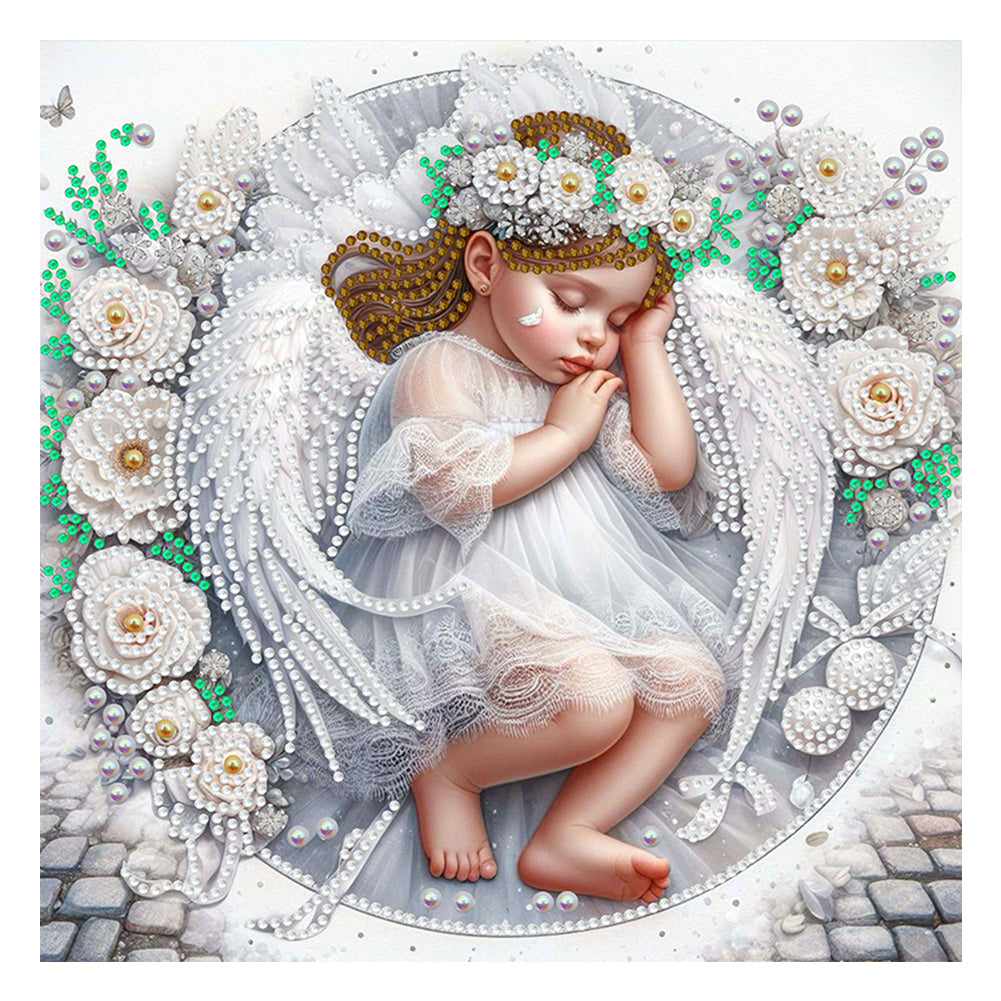 Diamond Painting - Partial Special Shaped - angel child (30*30CM)